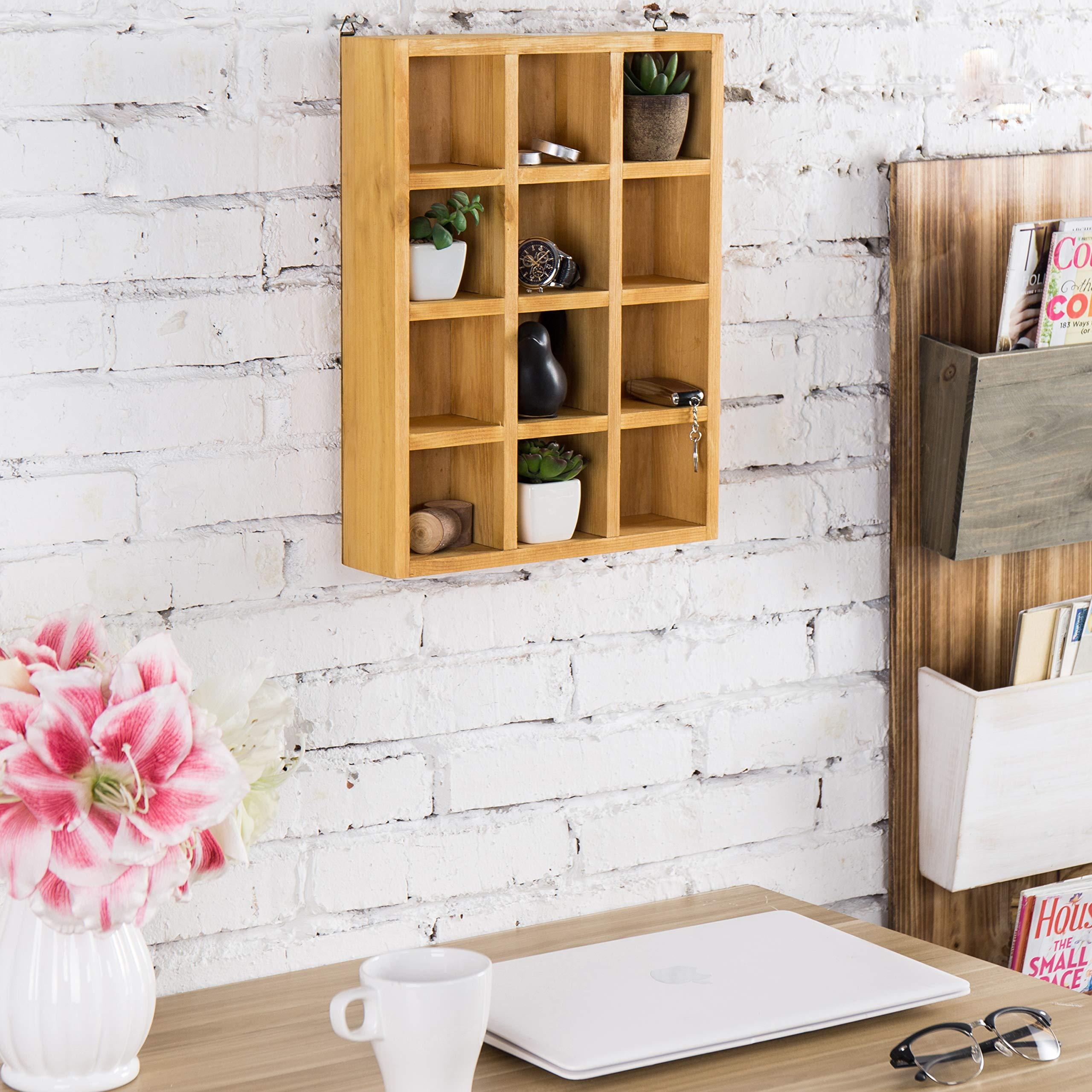 Hot Sales Home Decor Wooden Freestanding/Wall Mounted 12 Compartment Shadow Box Free Standing Display Shelf Shelving Unit