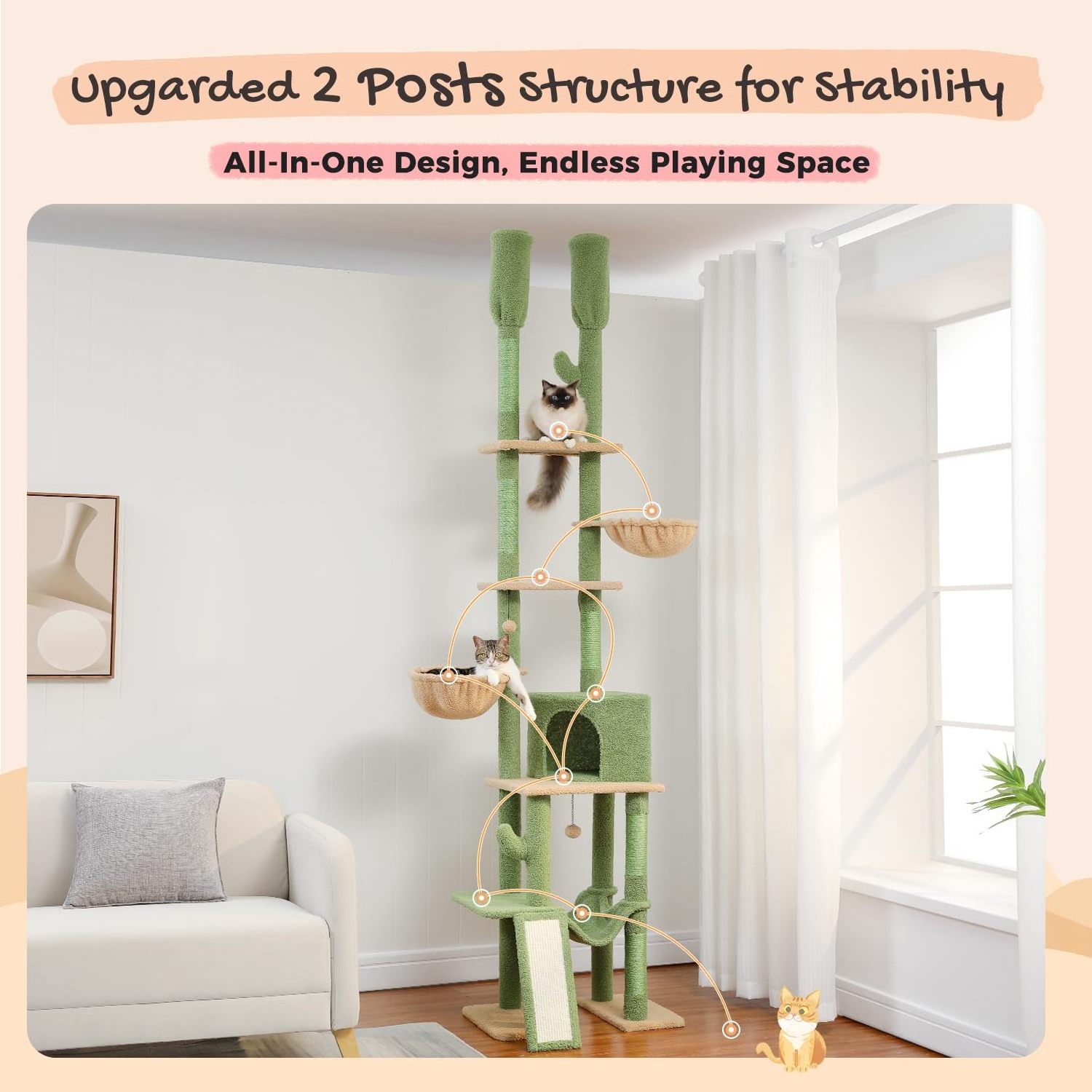 Wholesale High Quality Modern Luxury Indoor Cat Tree Hammocks Scratching Posts Cat House Tower Condo Wooden Cat Tree