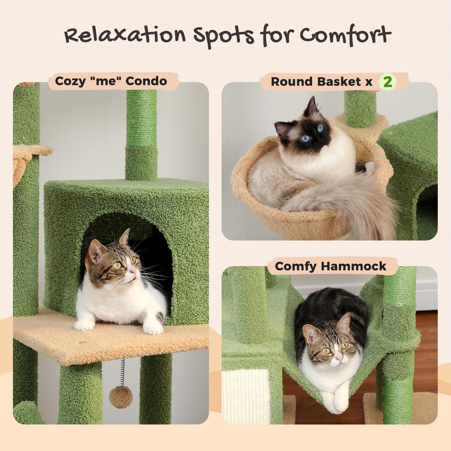 Wholesale High Quality Modern Luxury Indoor Cat Tree Hammocks Scratching Posts Cat House Tower Condo Wooden Cat Tree