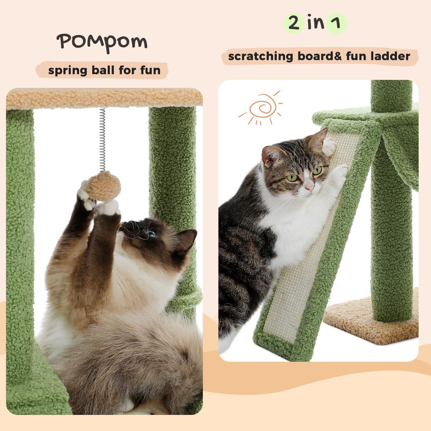 Wholesale High Quality Modern Luxury Indoor Cat Tree Hammocks Scratching Posts Cat House Tower Condo Wooden Cat Tree