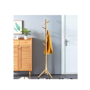 Custom new design Adjustable Wood Standing Coat Rack With 8 Hooks modern Coat Hanger Garment Rack Farmhouse Hat Purse Coat Rack