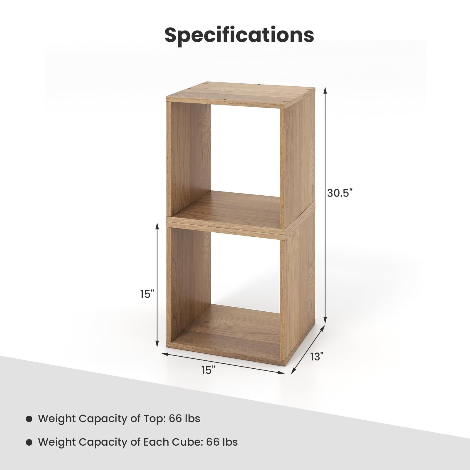 Wholesale Freestanding Shelving Unit 2 Cube Bookshelf Organizer Stackable Cube Storage Organizer Small Wooden Open Book Shelf