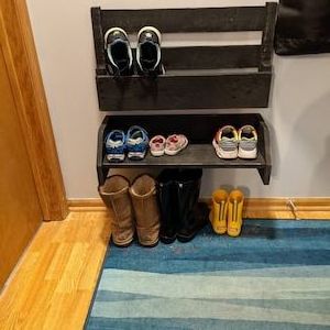 Home hallway way modern shoe rack  Wall   organizer wooden  shelf storage  farmhouse  closet for entryway