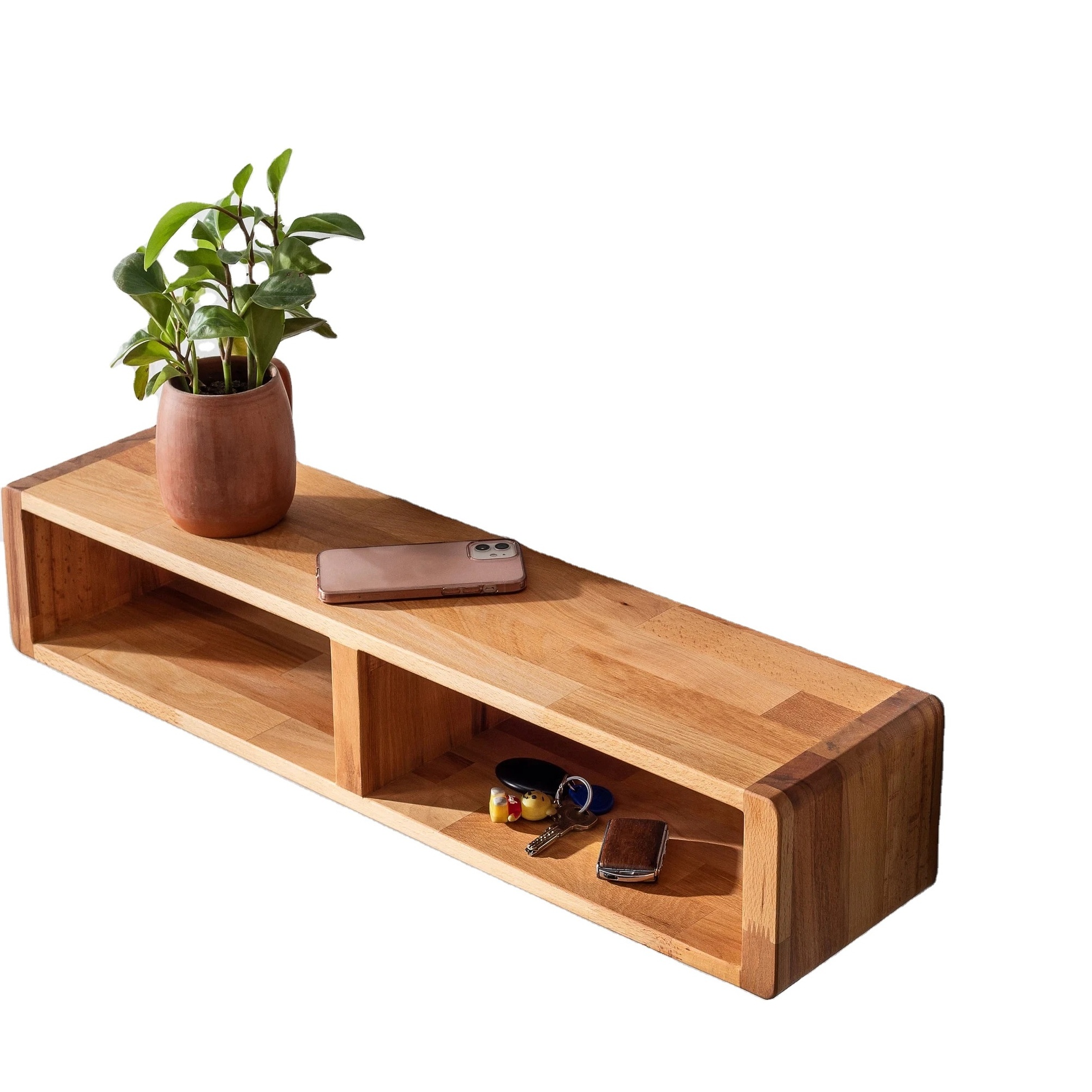 Storage Shelf Floating Box Shelf Wood Rectangle Wall Mount  Hallway and Entryway Hanging Cube Nightstand Wood Shelf