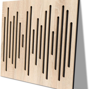 Acoustic Wood Wall Panels 2 Pack  Sound Dampening Panels Polyester Fiber Oak Plywood Acoustic Panels