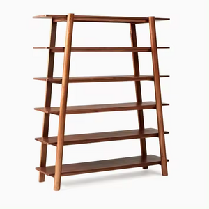 Wood Bookcase Storage Shelves with Solid wood Frame, Freestanding Display Rack Tall Shelving Unit for Office