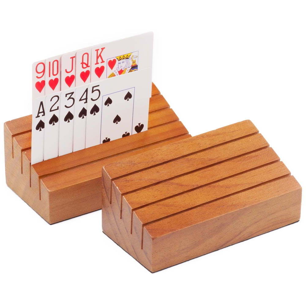 solid wood poker card holder 6