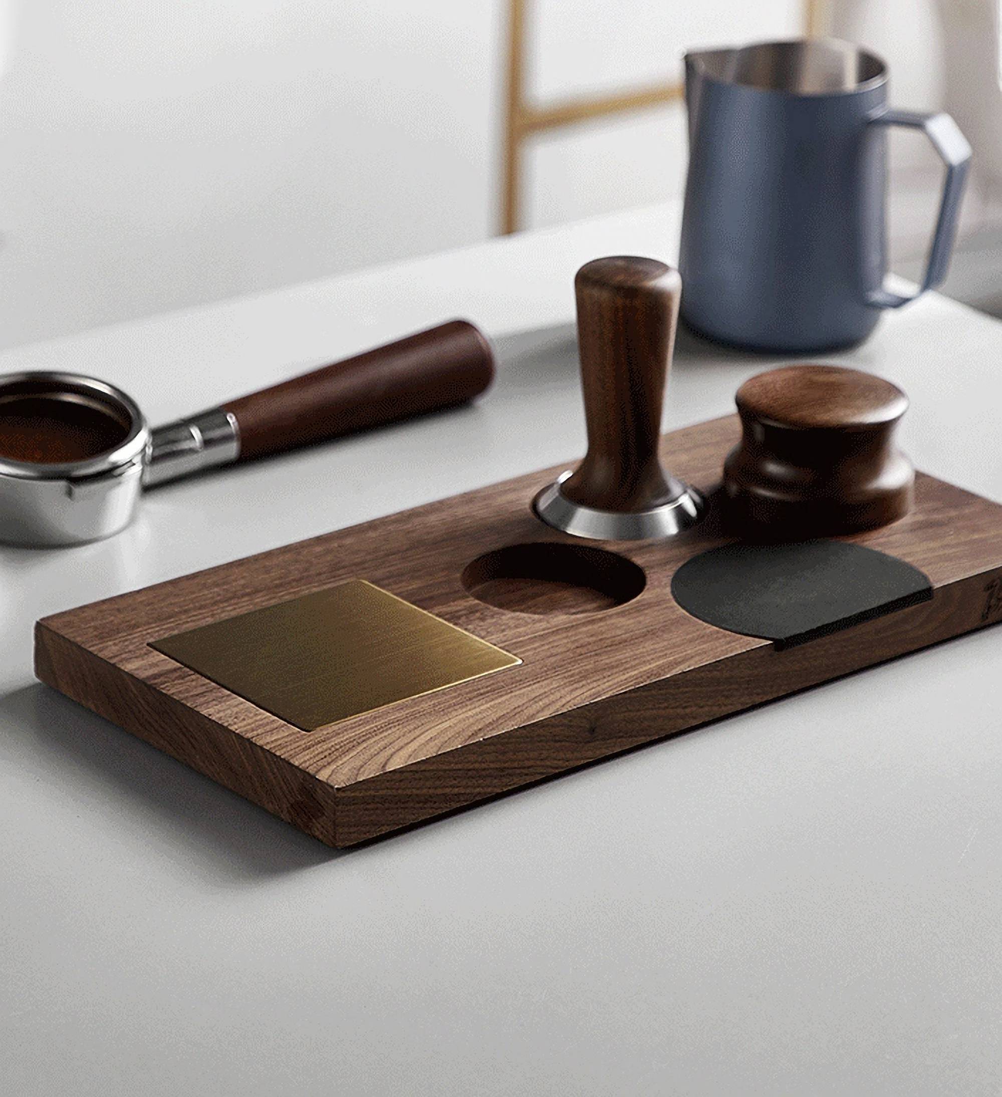 Walnut Wood Espresso Tamp Station Coffee Tamp Station  Tamping Station  Espresso Tamper coffee accessories.