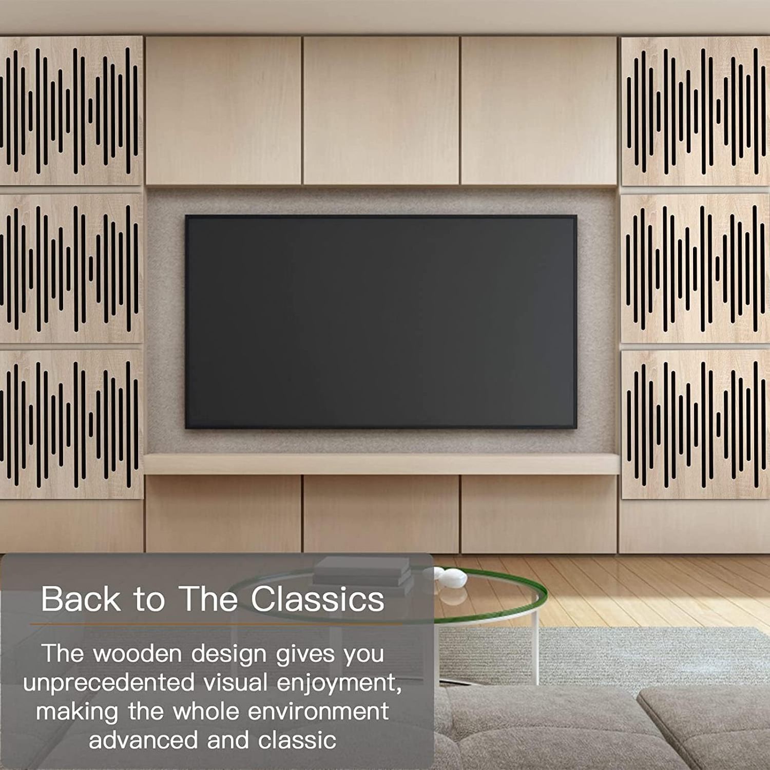 Acoustic Wood Wall Panels 2 Pack  Sound Dampening Panels Polyester Fiber Oak Plywood Acoustic Panels