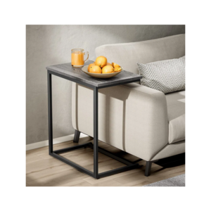 Bed Side Table Modern Bedroom Living Room Sofa Square Narrow Cube Wood Metal C Shape End Table Side Table For Living Room Luxury