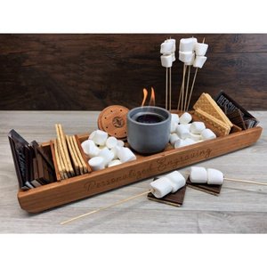 Rustic Wood Smores Bar Station Smores Station Party Station, Family Smores Station Gift, Dessert Station Tray for Wedding Party