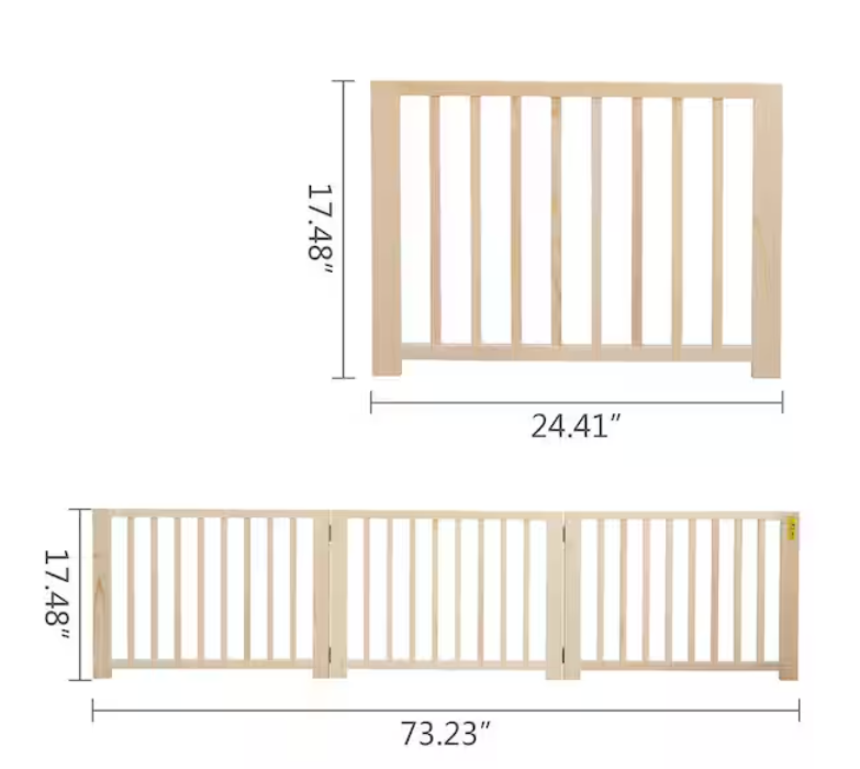 Solid Wood New Sale Portable  Freestanding Pet Gate  Freestanding Dog Gate Wooden Fence dog fence