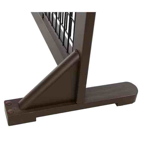 New Sale Freestanding Pet Gate 24 in. H Wooden Freestanding Pet Gate in Brown large dog fences