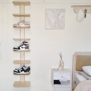 Home Floating Sneakers shoes Display Bathroom Wooden Hanging Slippers Rack Wall Mounted Shoe Organizer Shoe Shelf