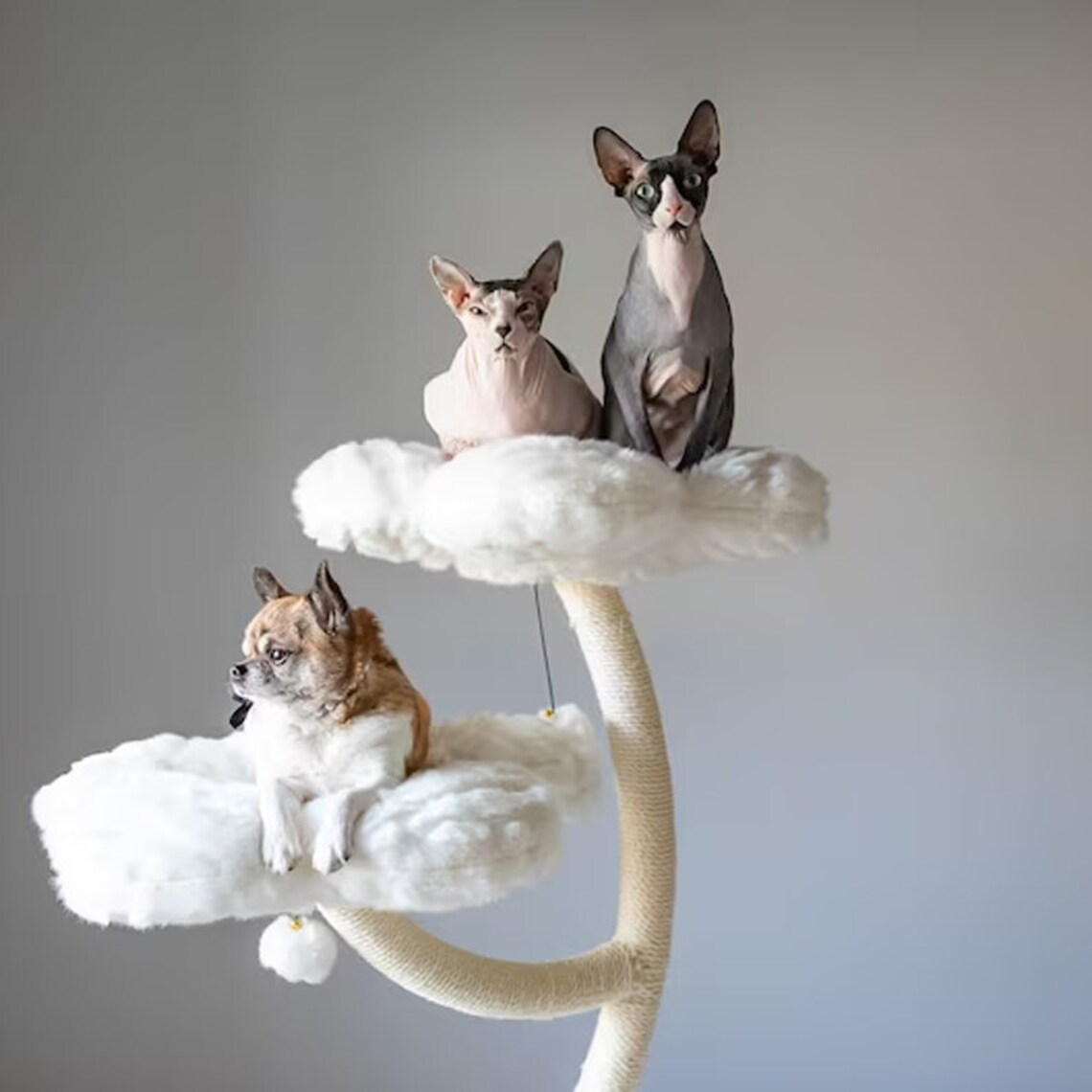 Manufacturer wholesale Wood Sisal Large Cat Tree Scratching Tower Scratching Post Cat Condo Tower Modern Cat Climbing Tree