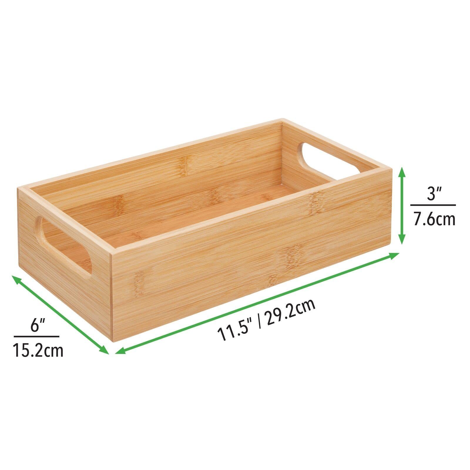 Factory Price Bamboo Bathroom Storage Container Bin for Cabinet Shelves Vanity Closet Holds Soap Lotion Shampoo