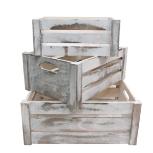 Wholesale customization antique Wood Nesting Crates Decorative Farmhouse Wooden Storage Boxes Farmhouse Wooden Basket