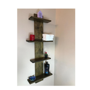 Custom Bathroom  Vertical  Floating  for Plant Bookshelf Hanging Speaker  Rustic Kitchen  Organizer Storage Wood Shelf