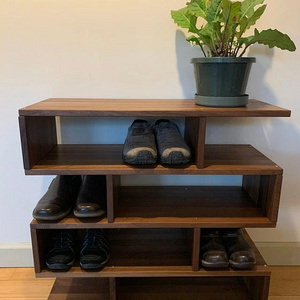 Mounted Shoe Organizer Baboosh Holder Shoe  Rack  shoe storage  in Oak wooden shelf