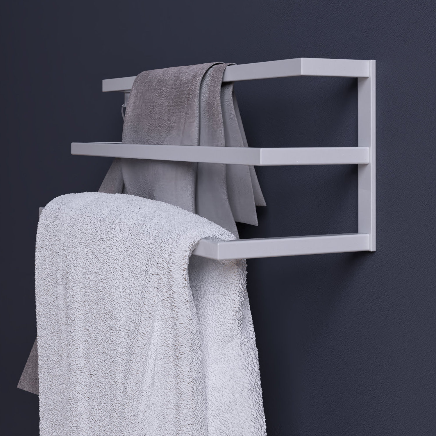 White style Wall Mounted Towel Rack Towel holder 3 tiers modern towel holder rack with hook blanket