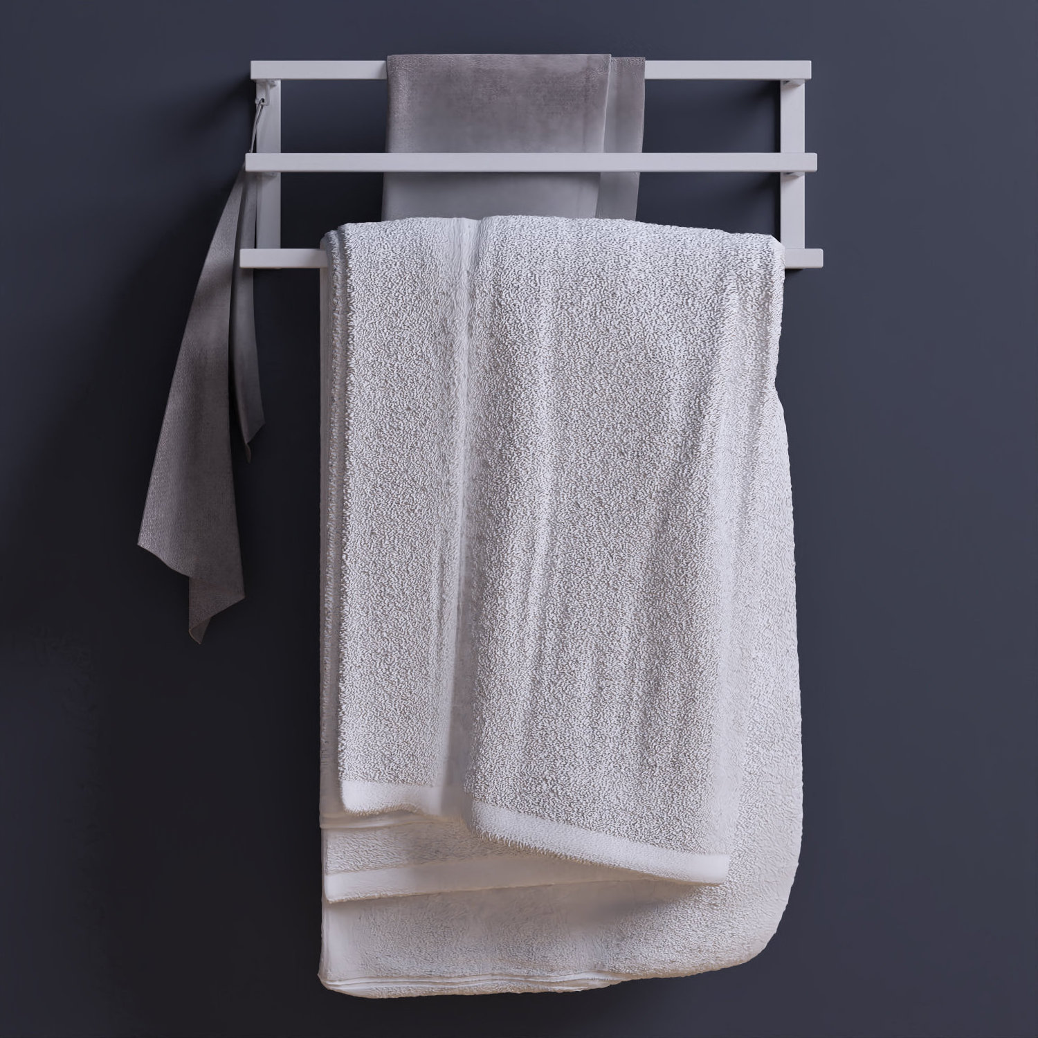 White style Wall Mounted Towel Rack Towel holder 3 tiers modern towel holder rack with hook blanket