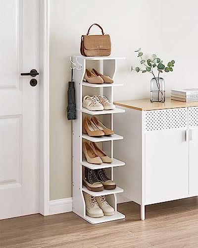 7 Tier Vertical Shoe Rack Narrow Shoe Storage Organizer Corner Shoe Tower Rack Shelf