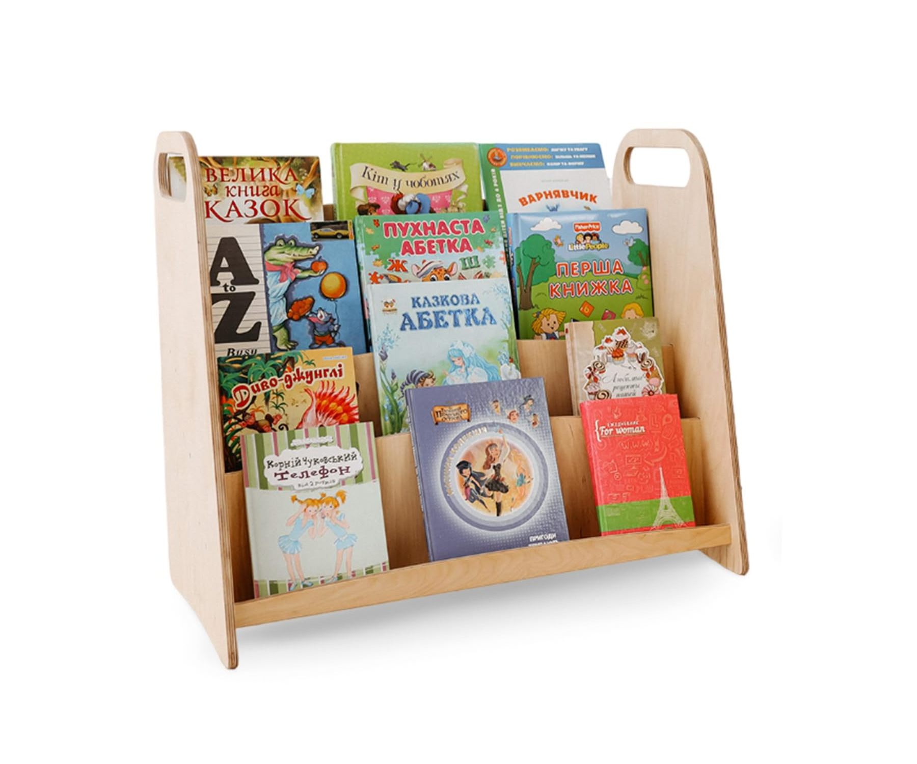 Montessori Display Stand Bookshelf for Children Wooden Book Shelf Organizer Bookcase for Toddler Room