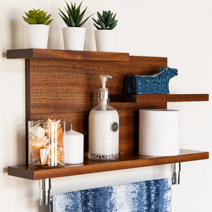 Modern Mahogany Handmade Hardwood Bathroom  Kitchen Floating Shelf Solid Wood wood furniture floating shelves