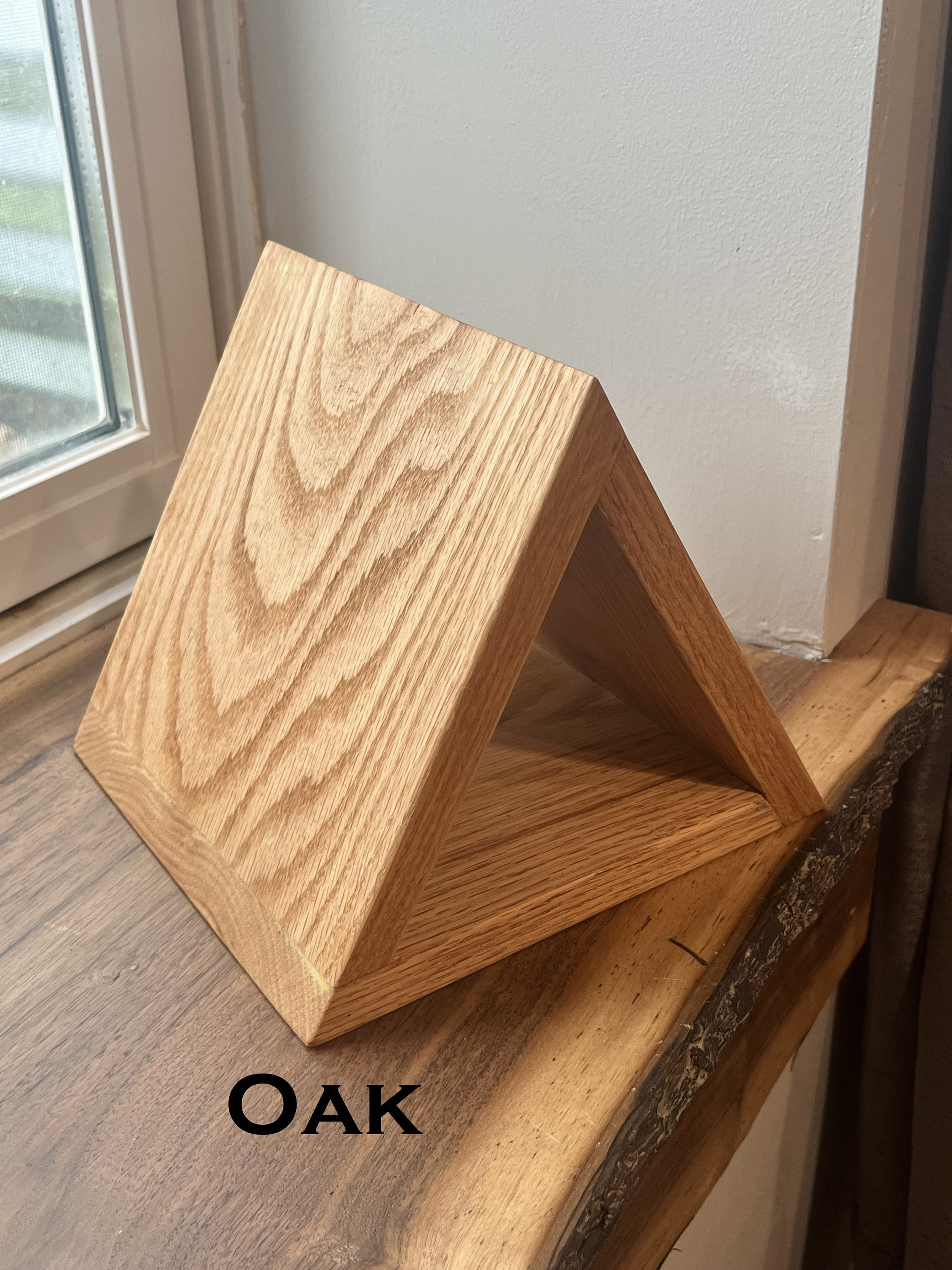 Night Stand Handmade Triangle Nightstand Bookmark Book Holder made from Real Hardwoods Oak Maple Hickory Cherry Walnut