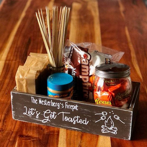 Smore Station Personalized Smore Caddy S'more Memories  Wood Box S'mores Crate Custom Let's Get Toasted Crate