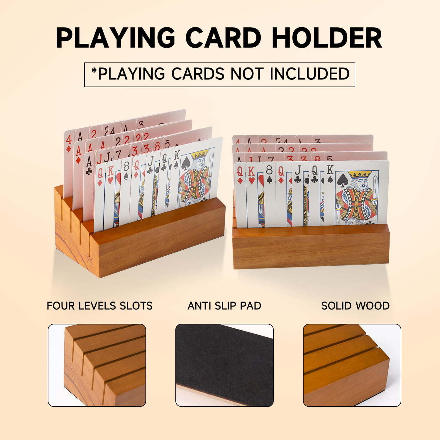 solid wood poker card holder 6