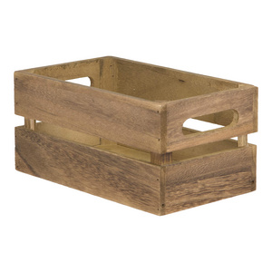 Hot sell Natural Handmade Wholesale Decorative Vintage Mini Wooden Crate Table Caddy Storage Box Condiment Holder