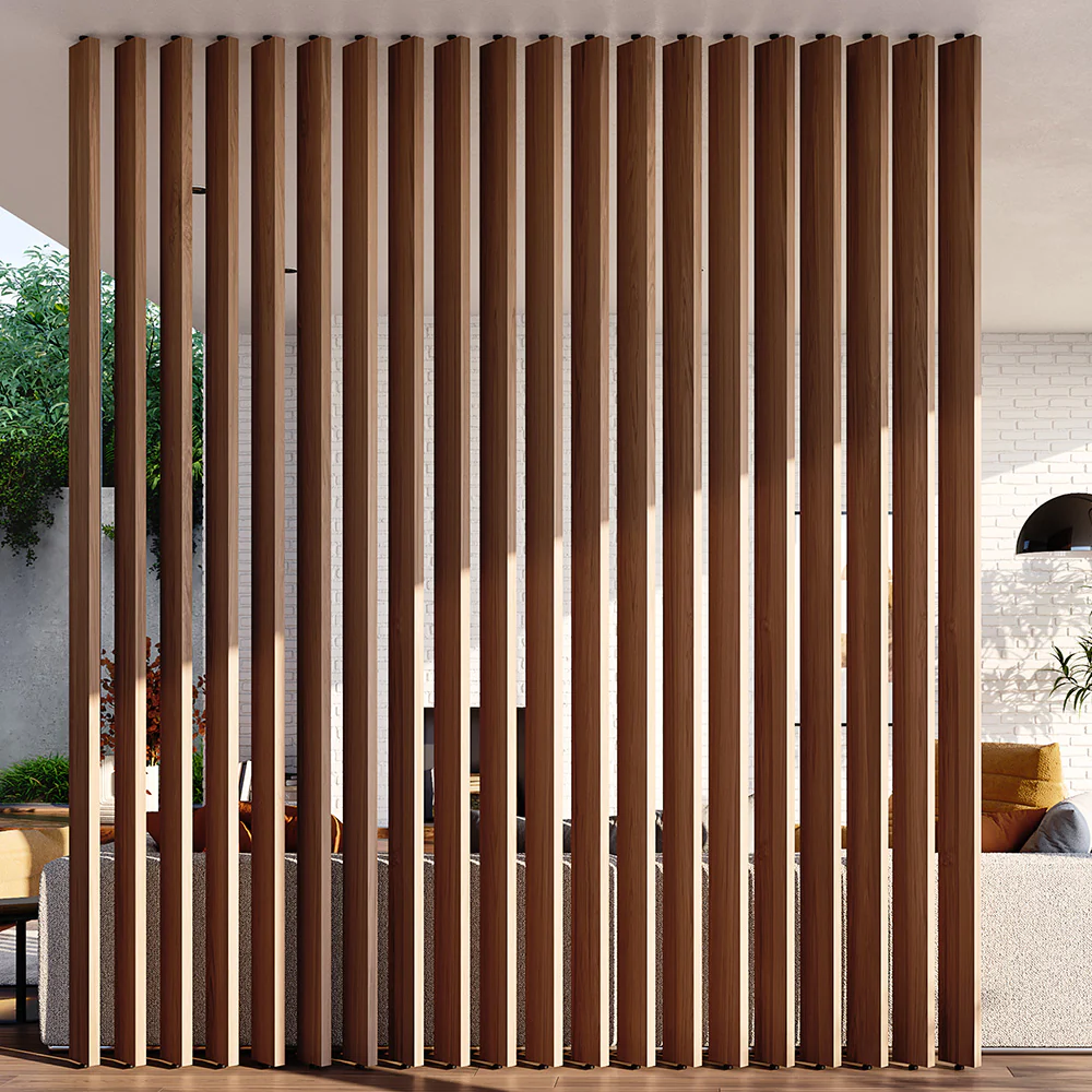 360 Rotate Wooden Slat Divider Wall Wood Slat Room Divider  Modern Solid Wood Room Divider