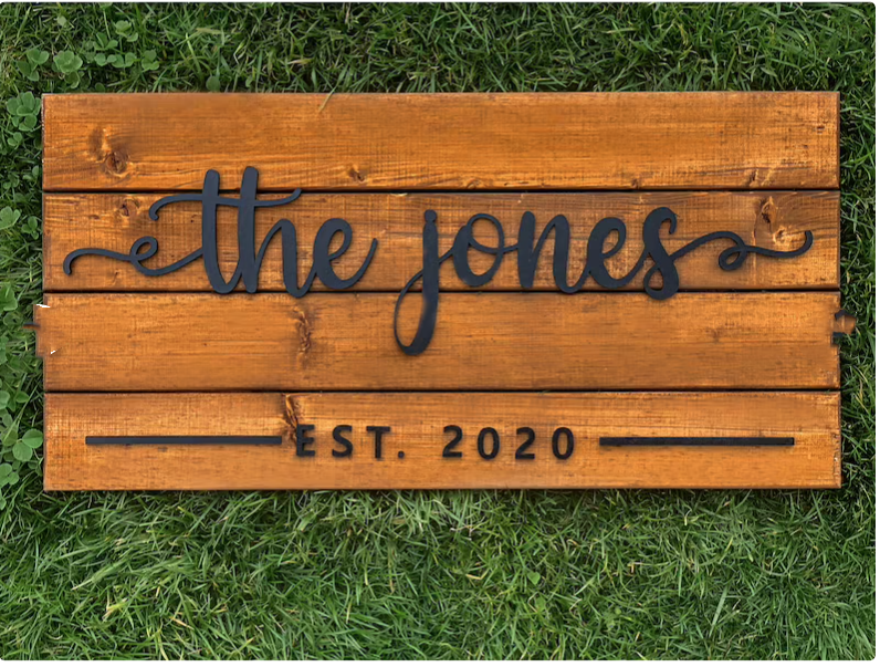 Popular Home Wall Decor Anniversary Gift Personalized Family Name Sign Last Name Pallet Sign Wedding Gift Custom Wood Sign