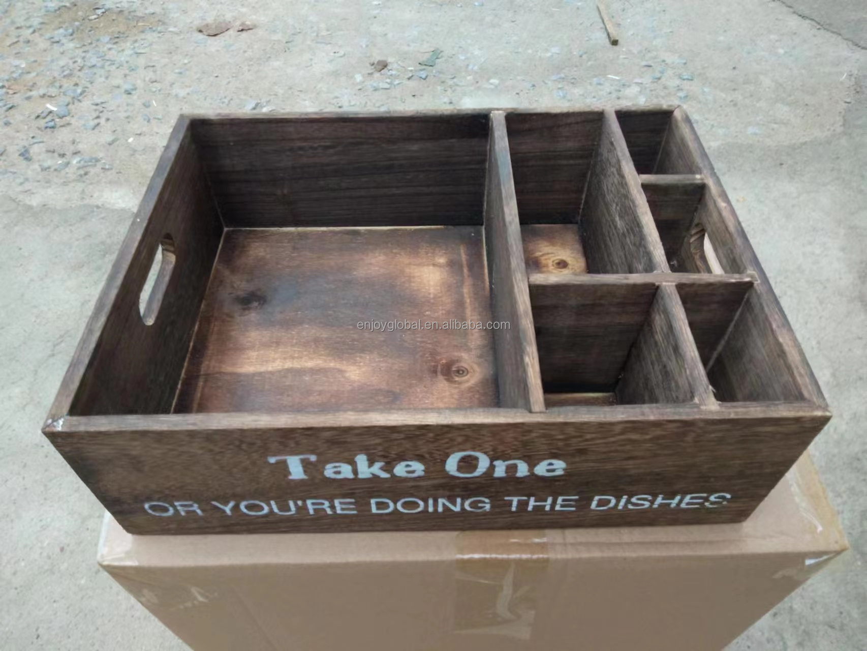 Custom Kitchen Countertop Wood Box Utensil Caddy Holder, Wood Utensil Holder Organizer for Silverware Caddy Countertop Organizer