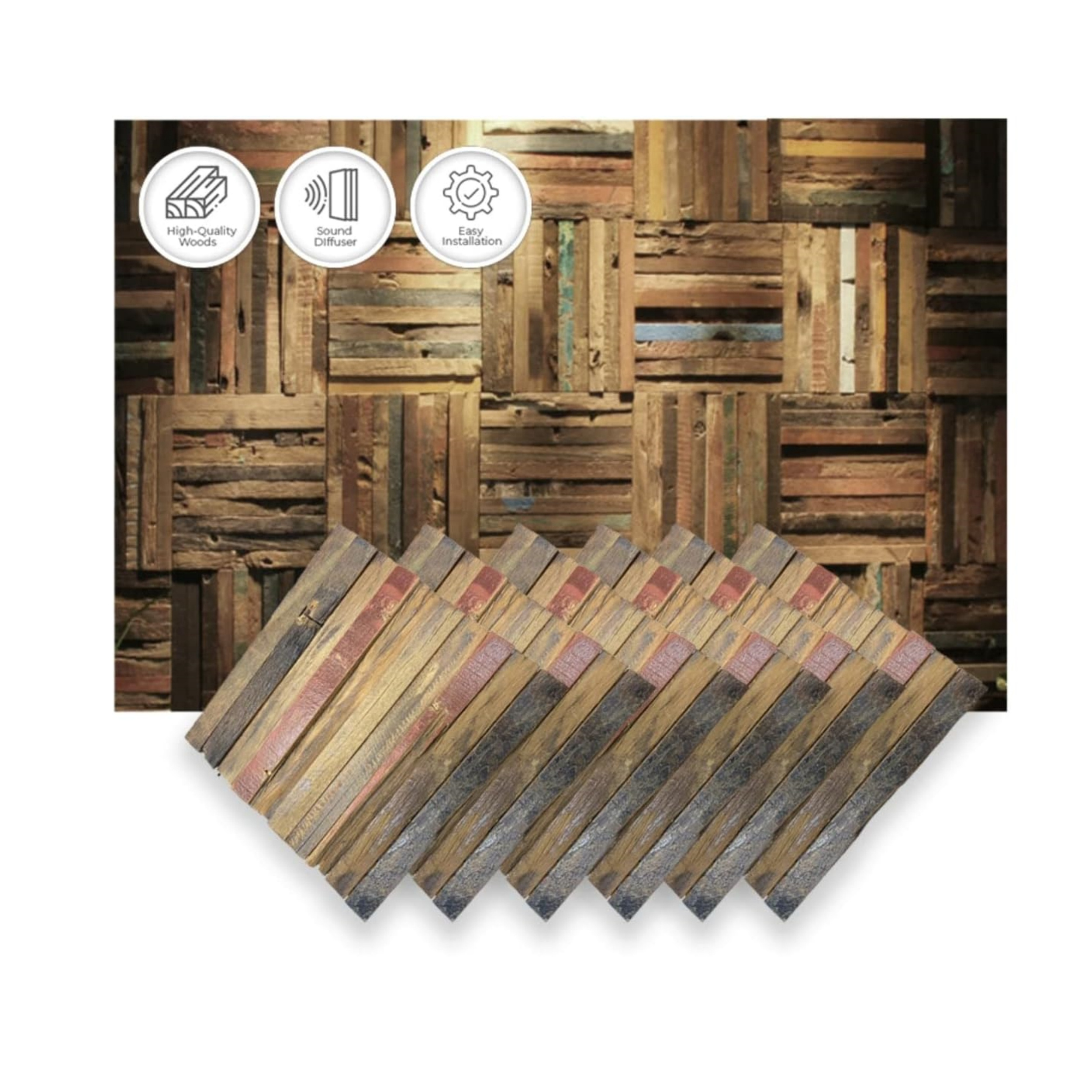 Wooden Wall Art Panel Home Decorative Sound Absorbing Dampening Tile Soundproofing Panels