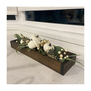 Candle Holder 3-Pillar Black Metal with Rustic Wood Tray and Handles, Tabletop/Mantel Centerpiece Farmhouse Candle Tray