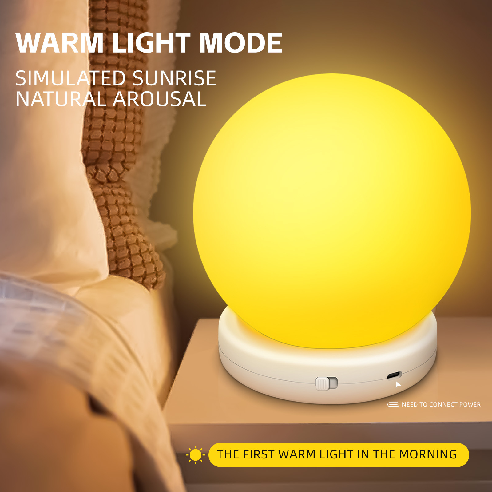 Magic Ball Ambient Light, Atmosphere Lamp Night Lamp with Warm Light Aurora Mode Sleep with Soft Light, Ideal for Kids Adults