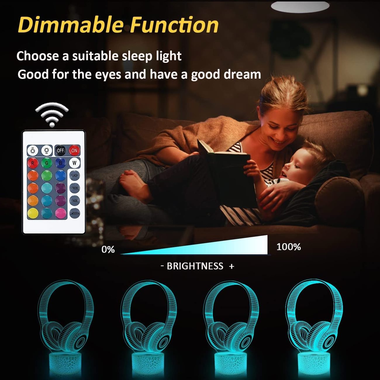 3D Gamepad Night Light, Game Console Illusion Lamp with Remote + Touch Color Flashing Changing Desk Lamp Pattern Customized LED