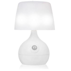 Portable 12-LED Battery Operated Motion Sensing Table Lamp - Dual Color Range -  Manual & Automatic Motion & Light Sensing