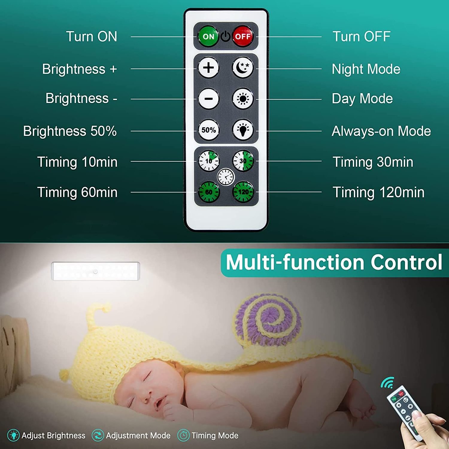 LED Under Cabinet Light with Charging Station  Battery Closet Light Motion Sensor Dimmable Timing  Rechargeable Light