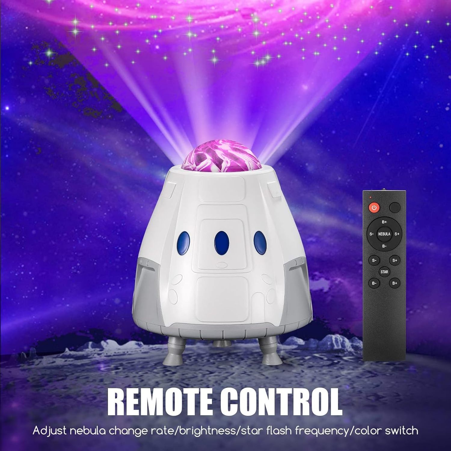 Night Light for Bedroom Star Space Capsule Projector ,  Bluetooth Speaker,Gift for Kids Adults Home Party Theater Ceiling