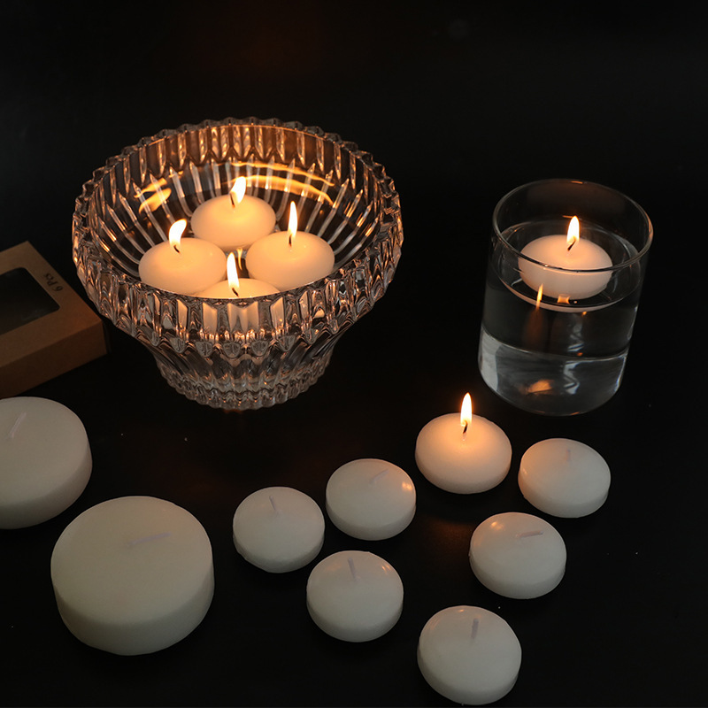 White Unscented Wax Burning Tealight Floating Candle for Wedding Pool Party