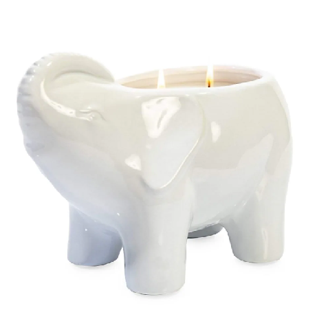 Cute Gift Elephant Ceramic Scented Candle Custom logo Soy Wax Buddha Elephant Gold bamboo luxury candle