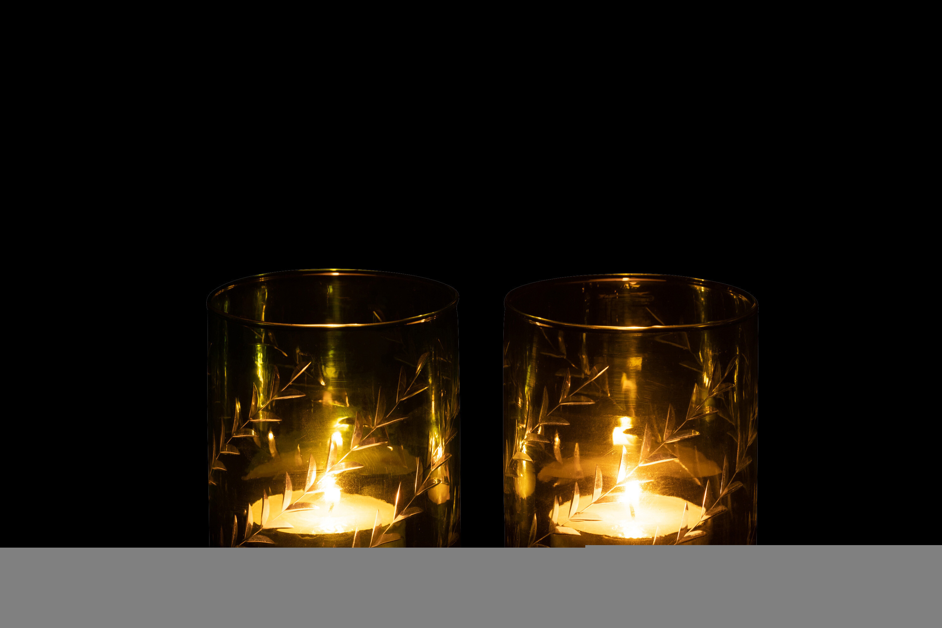 Tealight Holder Leaves Glass Green wholesale candle vessels Holiday Candle Holders Festive Candle Cups