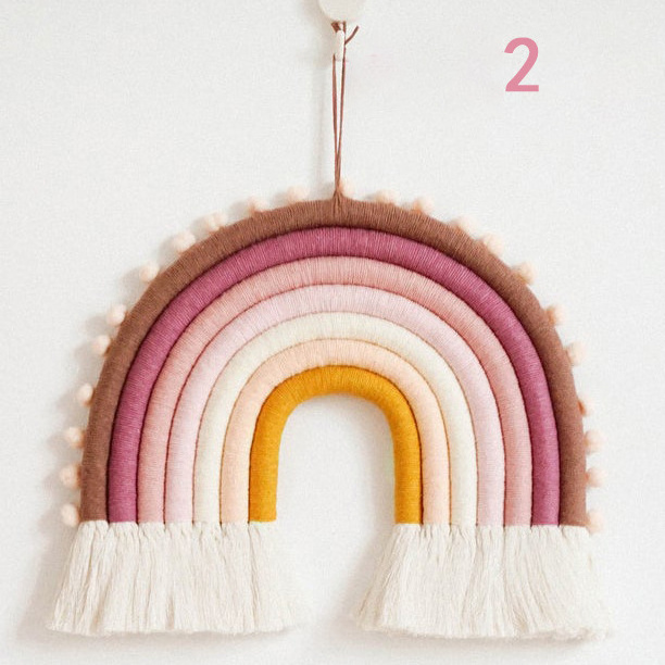 Factory Direct Nordic Style Rainbow Wall Hanging Kids Room Decor Rainbow Macrame Tapestry