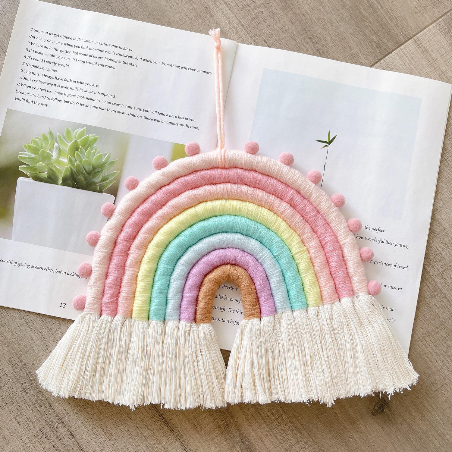 High Quality Rainbow Wall Hanging Macrame Woven Rainbow Wall Decor Baby Room Decor