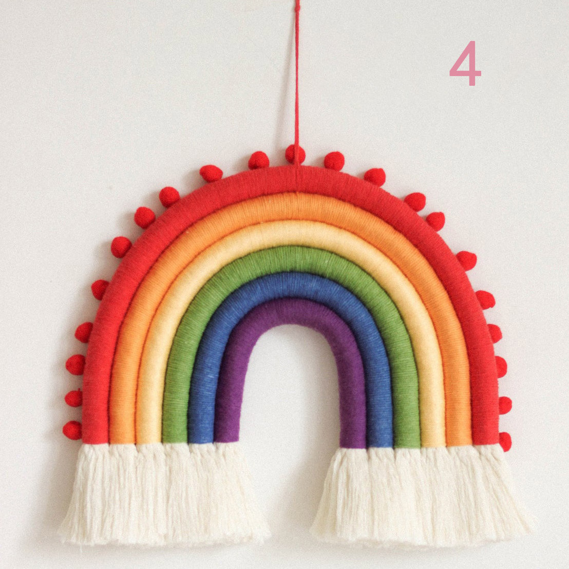 Factory Direct Nordic Style Rainbow Wall Hanging Kids Room Decor Rainbow Macrame Tapestry