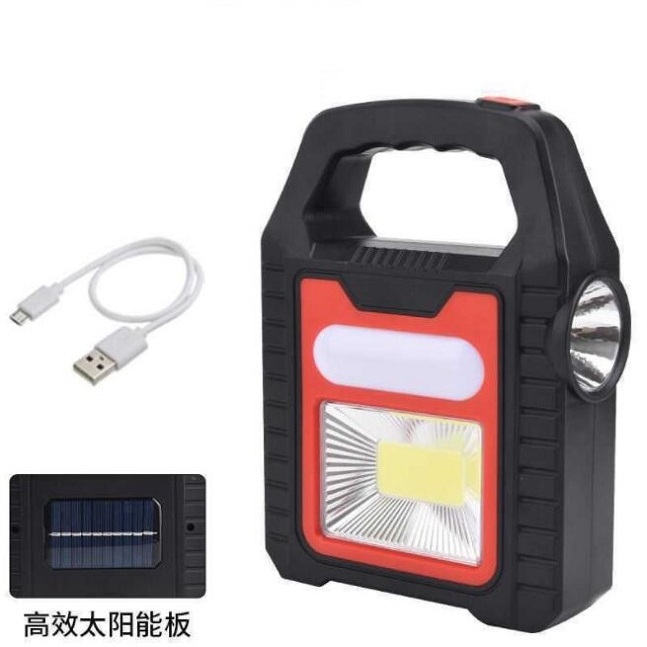 Manufacturers solar portable COB work light camping floodlight charging searchlight LED flashlight camp