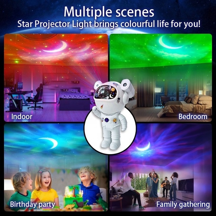 Astronaut star projection light LED bedroom atmosphere night light Auroral Moon Astronaut Bluetooth speaker decoration